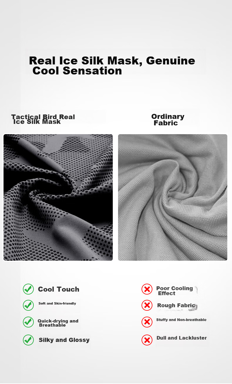 Tactical Bird Wide Brim | Loose Summer Ice Silk Sun Protection Face Mask Scarf Men's Large Size Fishing Face Cover Sunshade Neck Gaiter 14