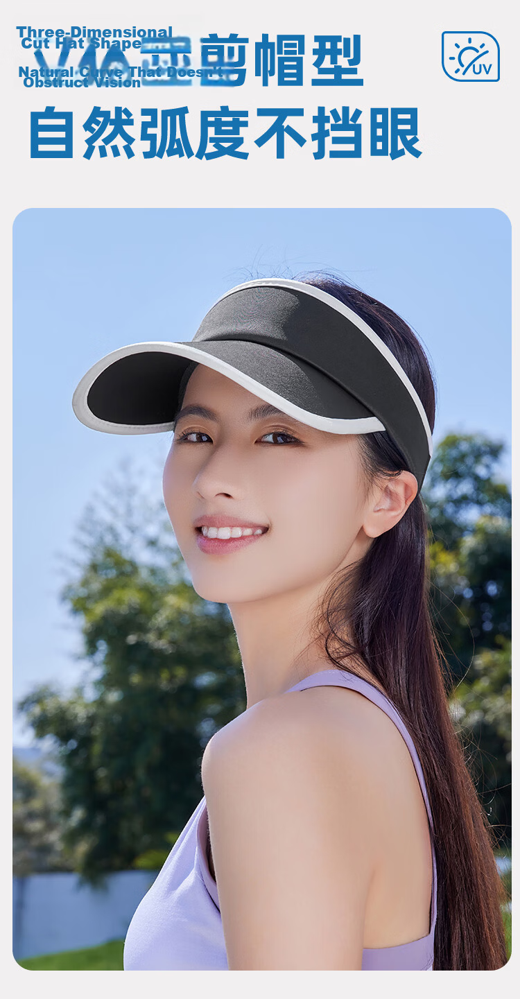 Romon Women's Open-Top Sun Hat Summer Sunshade Running Sports UV Protection Outdoor Wide Brim Hat 6
