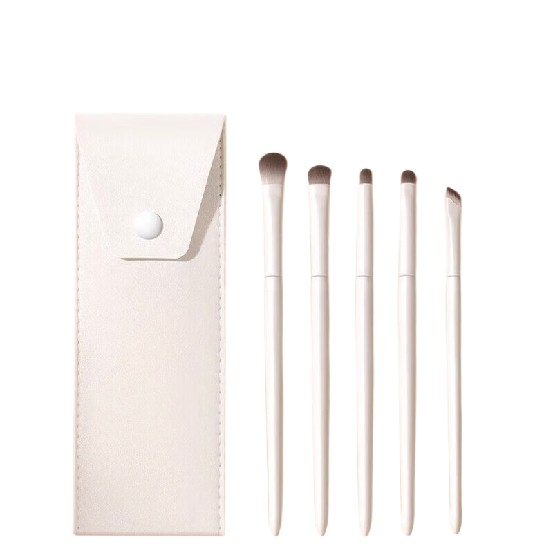 MKING PRETTY 5-Piece Cloud Porcelain Eyeshadow Brush Set for Beginners, Blending, Smoky Eyes, Eyeliner, Gradient, Detail Brush, And Eye Makeup Brushes