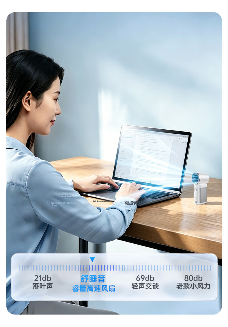 REMAX 16°C Cooling Mini Air Conditioner High-Speed Handheld Fan Foldable Portable Outdoor Desktop USB Neck Hanging Rechargeable Silent Long Battery Life Small Fan for Students Dormitory 14