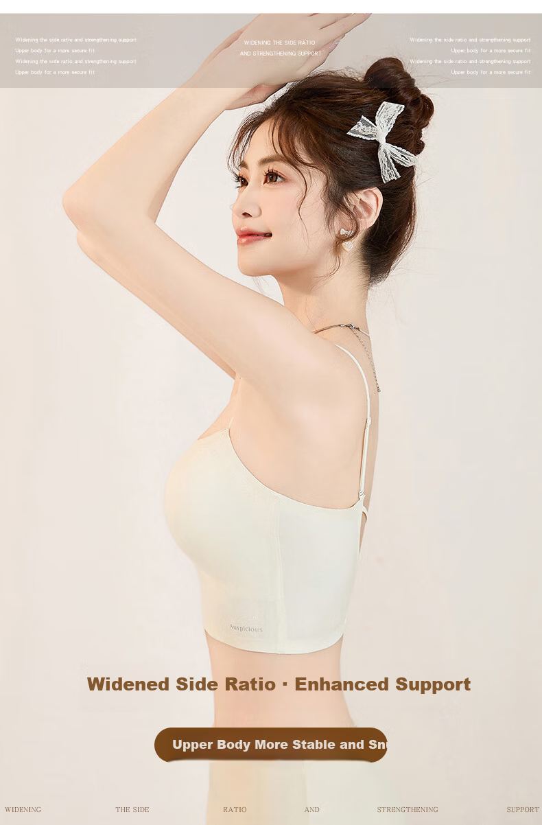 Langsha Women's Camisole with Chest Pad, Back-Supporting Inner Vest, Integrated Bra, Antibacterial Skin-Friendly Tube Top Shirt 8