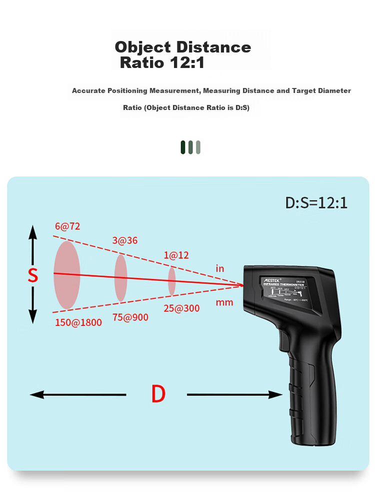MESTEK Industrial Infrared Thermometer IR03A for Refrigerator and Oven Digital Baking Temperature Gun 8