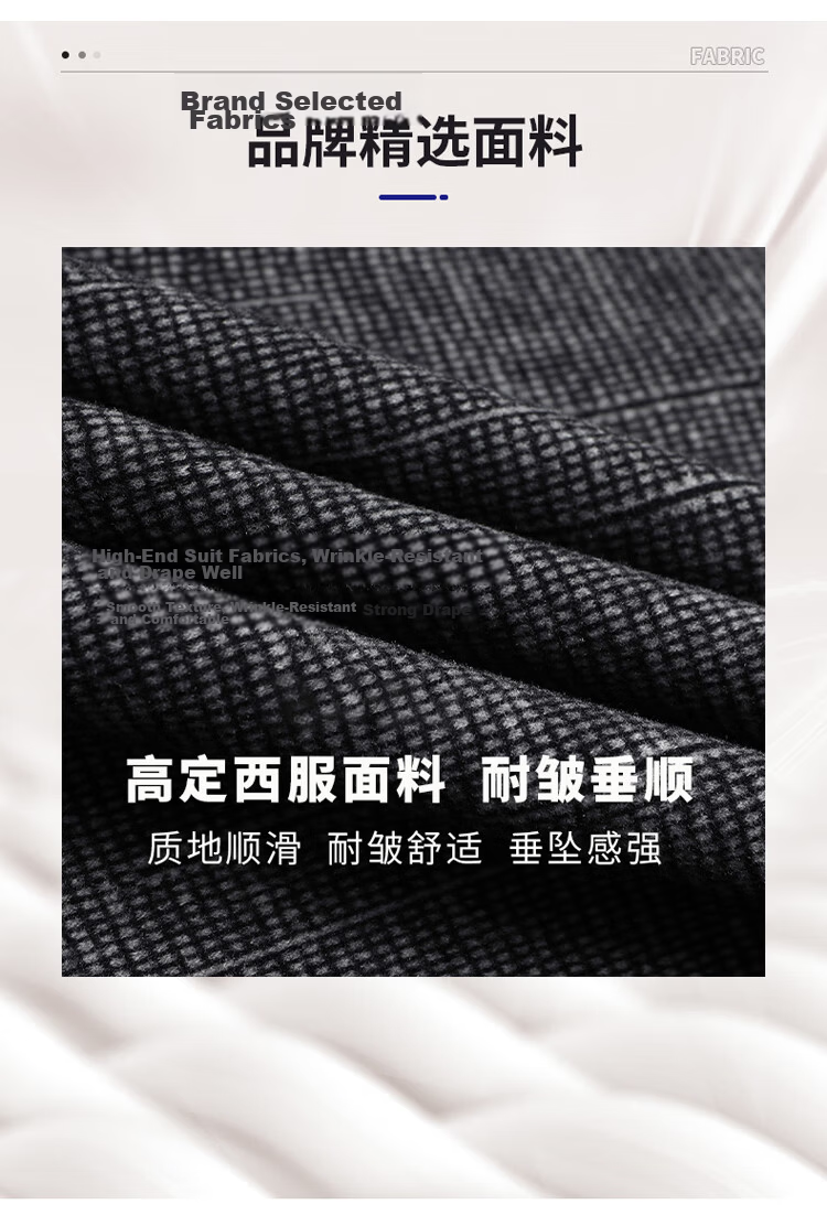 ROMON Men's Autumn Business Slim Fit Suit Jacket Professional Formal Wear Wedding Attire Father's Day Gift 4