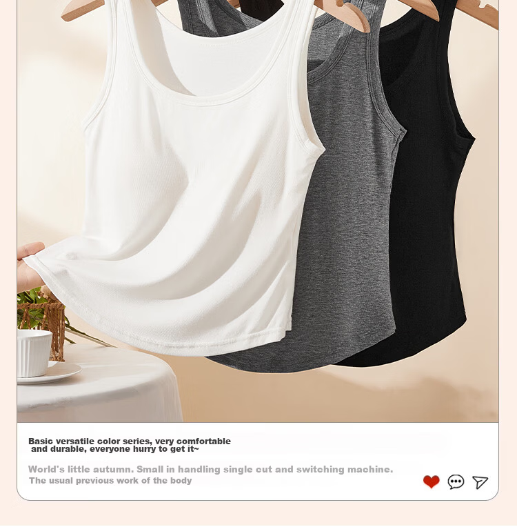 Yiershuang Women's Breathable Thin Spring Summer Tank Top Bra Integrated Camisole 3