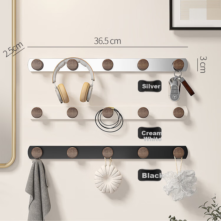 DSRAWMYT No-Drill Wall-Mounted Coat Hook Entryway Door Hat and Clothes Rack Wall Hanging Hook Rack 12