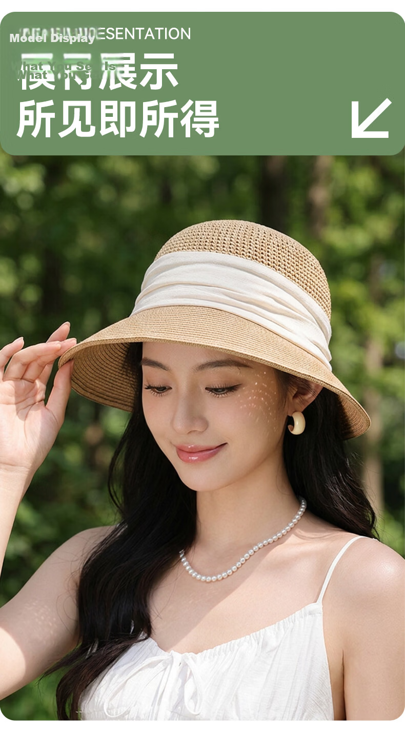 FitonTon Women's Summer Sun Protection Hat Outdoor UV Protection Breathable Travel Bucket Hat Face Shield Anti-Sunburn 13