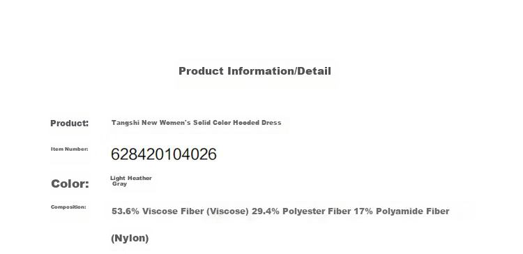TonLion 2023 Hooded Knit Base Dress for Women Light Heather Gray S 3