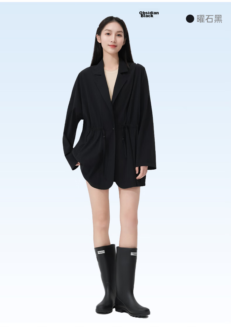 VVC Women's Summer Mid-Length Ice Silk Sunscreen Jacket UV Protection Breathable Lightweight Sunshade Coat Obsidian Black M 9
