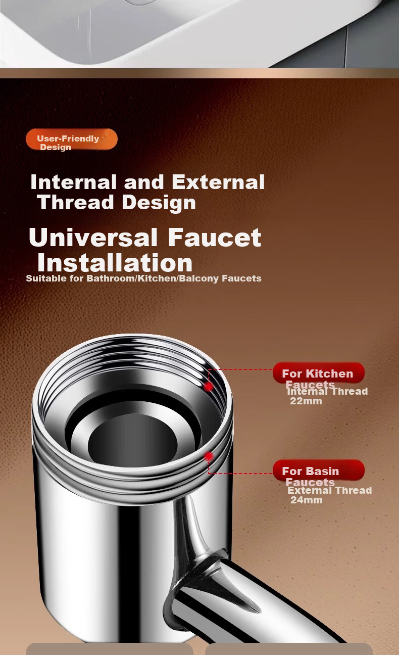 WUZORY [Germany] Faucet Extender Extension Kitchen Basin Sink Universal Rotatable Connector W137 11