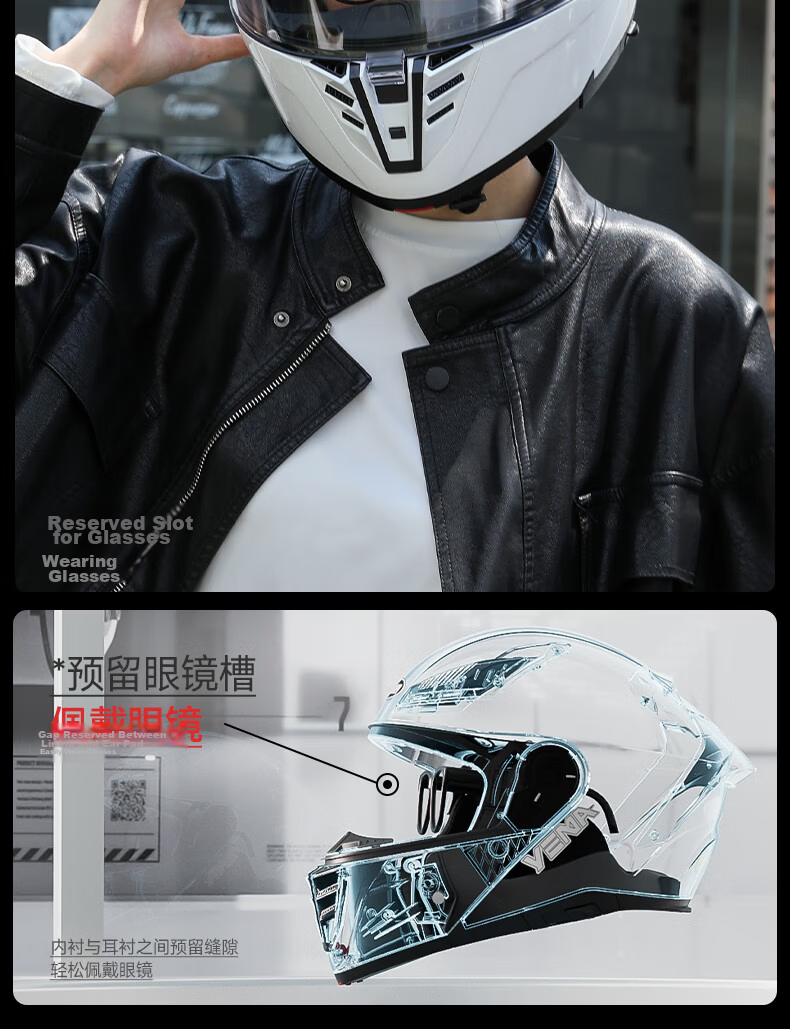 YEMA 3C Certified Motorcycle Helmet Unisex Flip-up Winter Full-face Four-season 932S Titanium Gray L 16