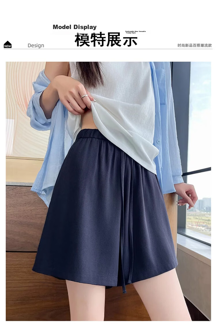 Jeanswest Women's Shorts 2026 Summer Lightweight Linen Loose Wide-Leg Sports Casual Hot Pants Oatmeal XL 11