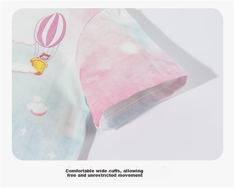 Disney Spring Summer New Girls Ice Cool Short Sleeve T-Shirt Lightweight Breathable Anti-Mosquito Long Pants Casual Set Pastel Color 100 19