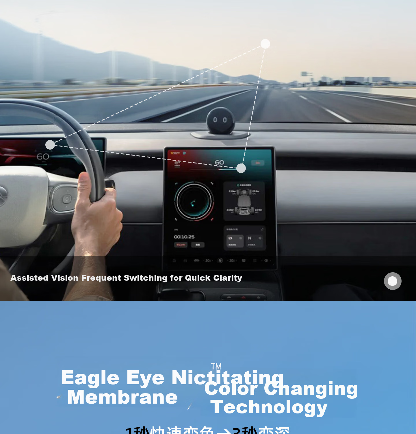 CAPONI Polarized Clip-On HUD Display Sunglasses UV Protection Driving Glasses for Men and Women 12