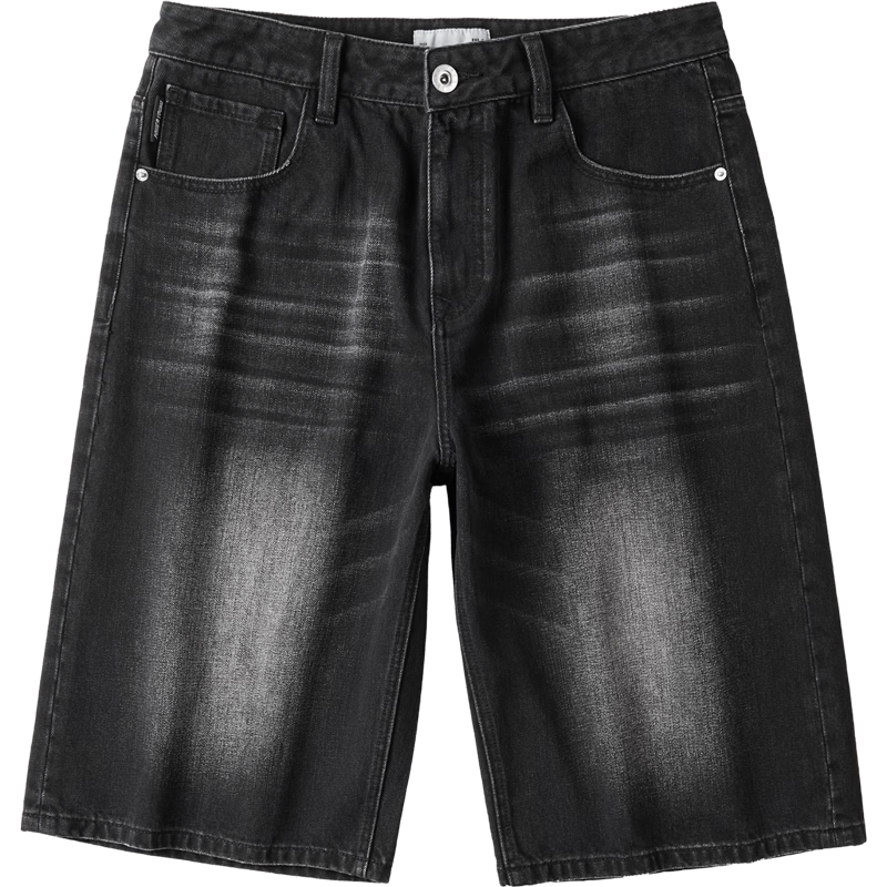HLA Hailan Home Men's Denim Shorts 26POWER YOUNG Series Black Denim Shorts Summer Men