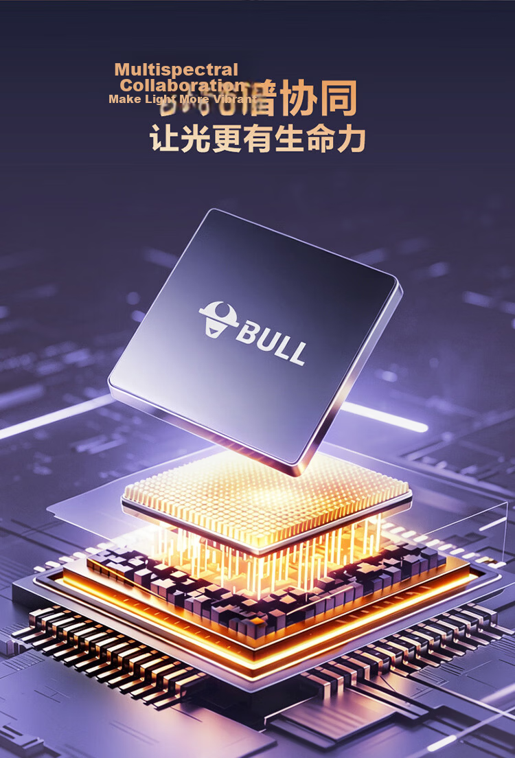 BULL Micro-Crystalline Ceiling Light, Living Room Main Light, Smart Full-Spectrum Eye Protection, IP40 Triple Protection, Lamp Installation Included, XD09 4
