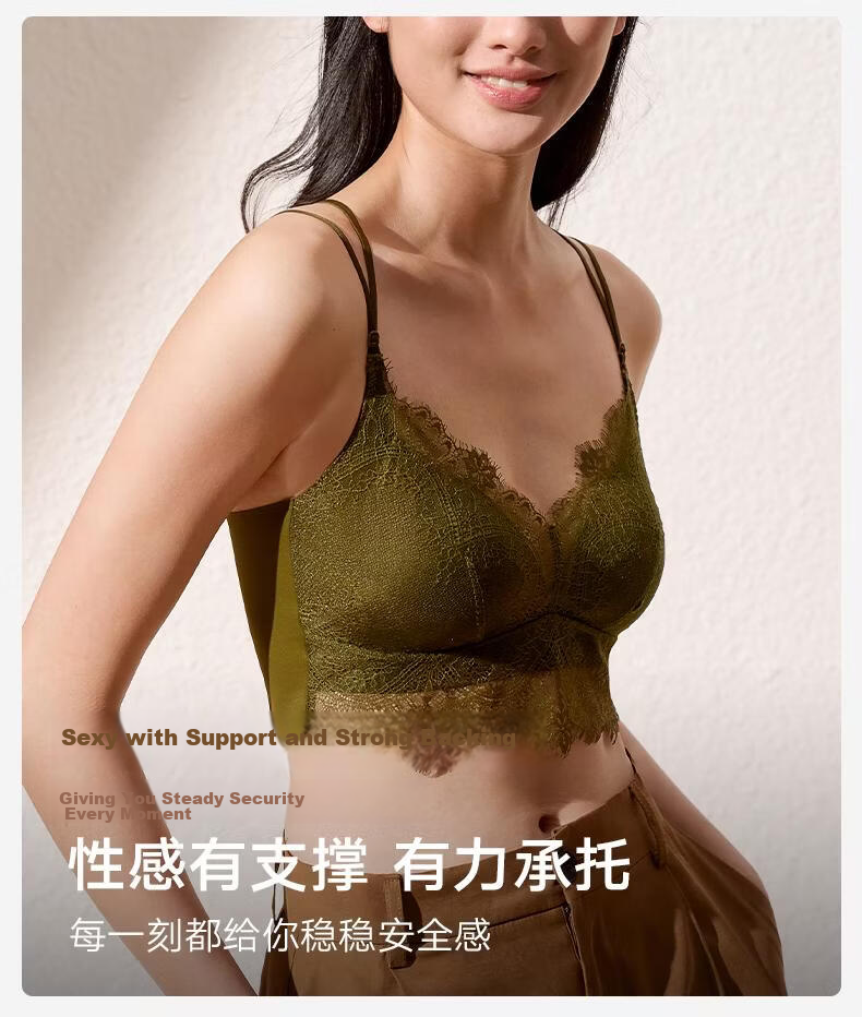 Manifen Lace Back Strapless Camisole Women's Mango Cup Sexy Padded Wireless Bra Integrated Underwear 6