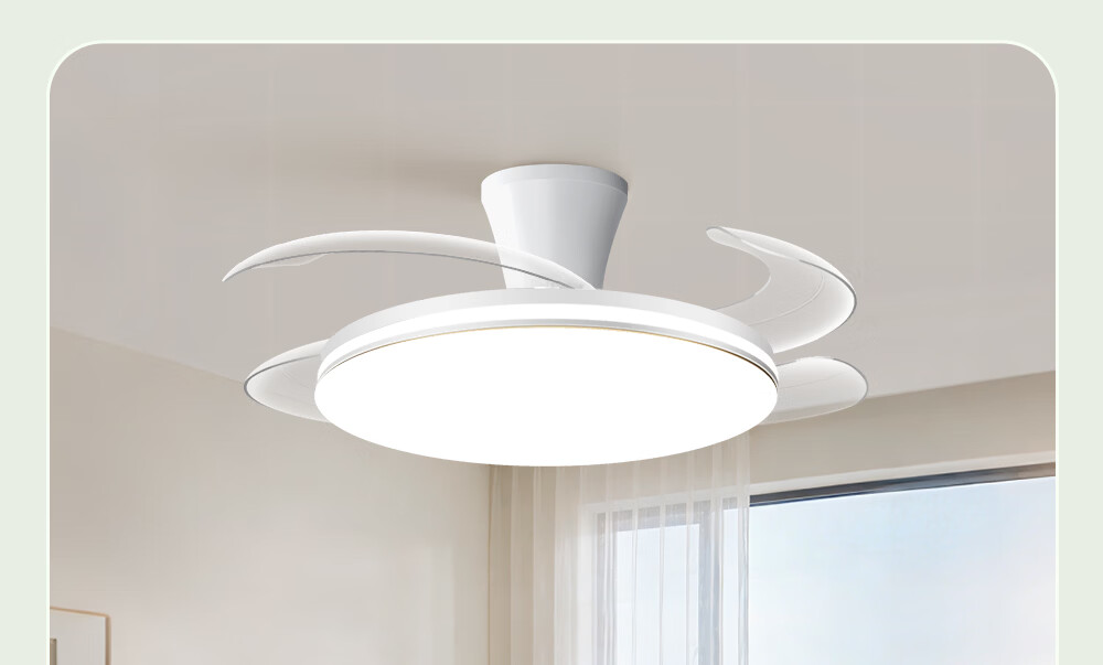 Kuka Invisible Fan Light Ceiling Fan Integrated Lighting Pendant Rod Type for Living Room and Dining Room - Offline Voice Control [Installation Included] 42