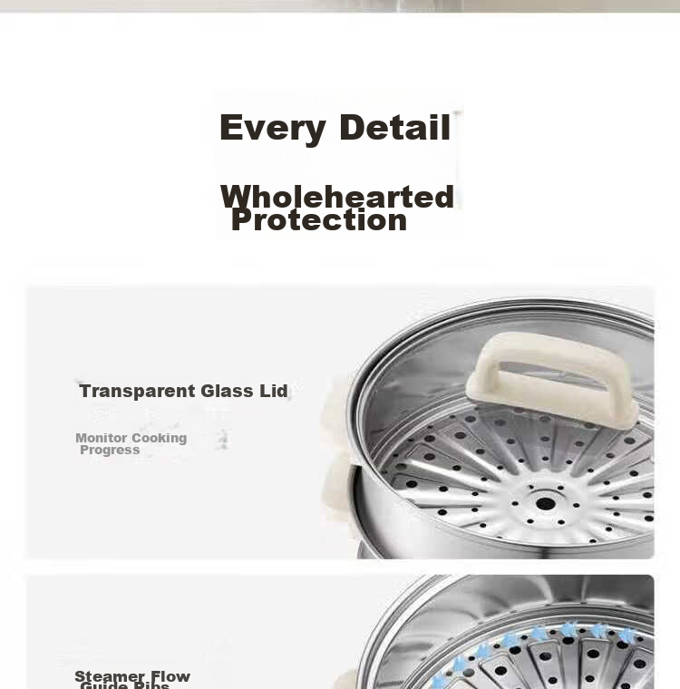 Joyoung 2026 New Stainless Steel 3-Layer Large Capacity Electric Steamer with Double Circulation and High Heat Fast Steaming for Fish Multifunctional Household Electric Cooker 27
