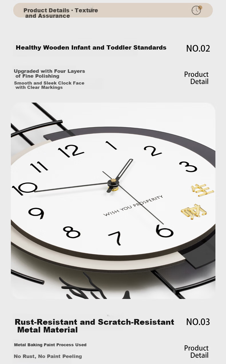Jiujuda 2026 New Living Room Wall Clock High-End Creative Light Luxury Style Home Decorative Large Wall Clock 5