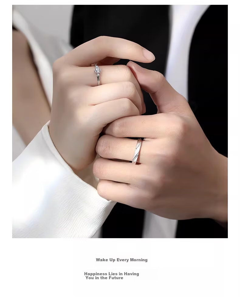 Kovni [Includes GRA Certificate] Love at First Sight Couple Rings Moissanite Pair Birthday Valentine's Day Gift for Girlfriend 11