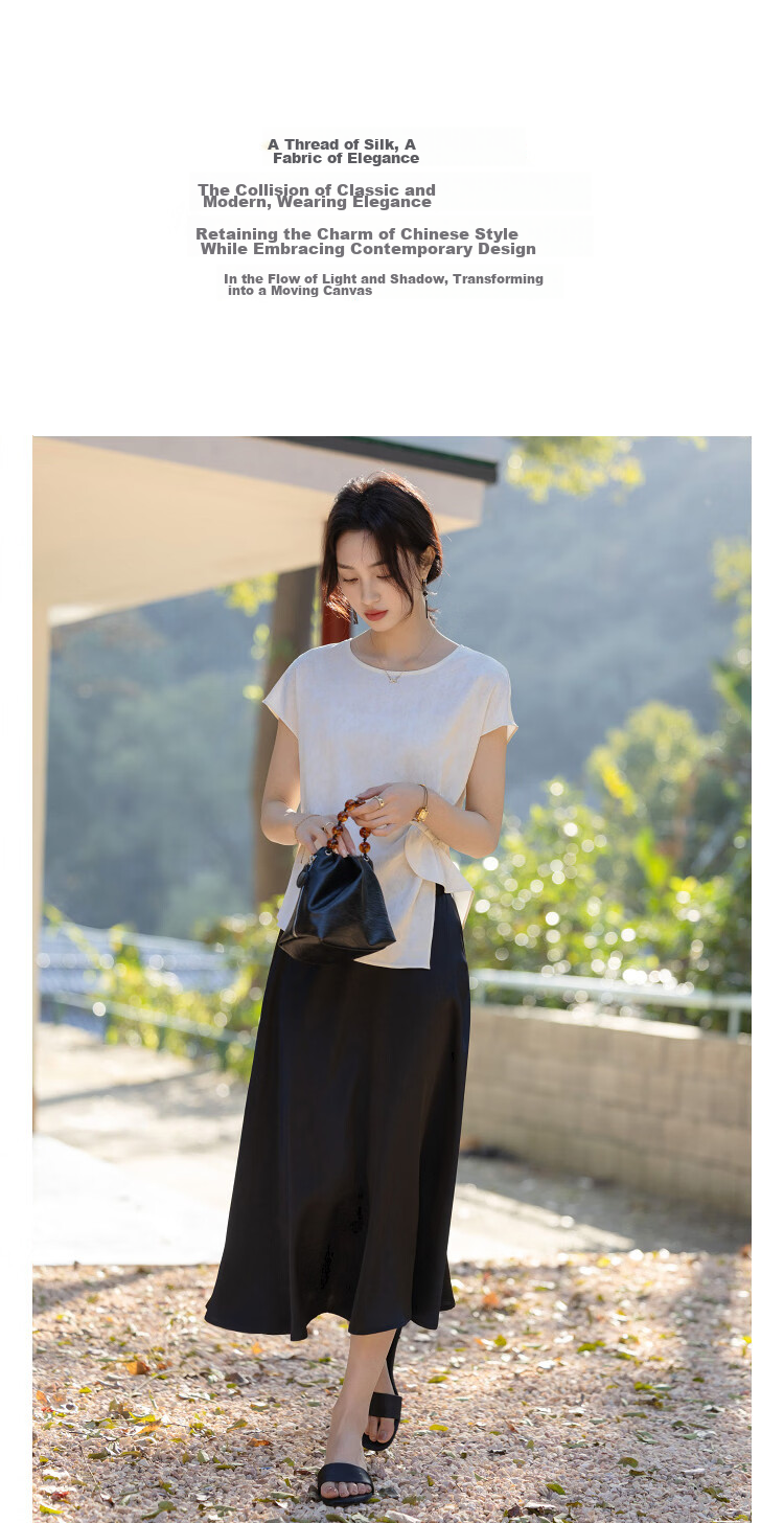 Demana "Cool Elegance" Summer Chinese Style New Satin Jacquard Sleeve Pleated Loose Slim Shirt for Women Premium 6