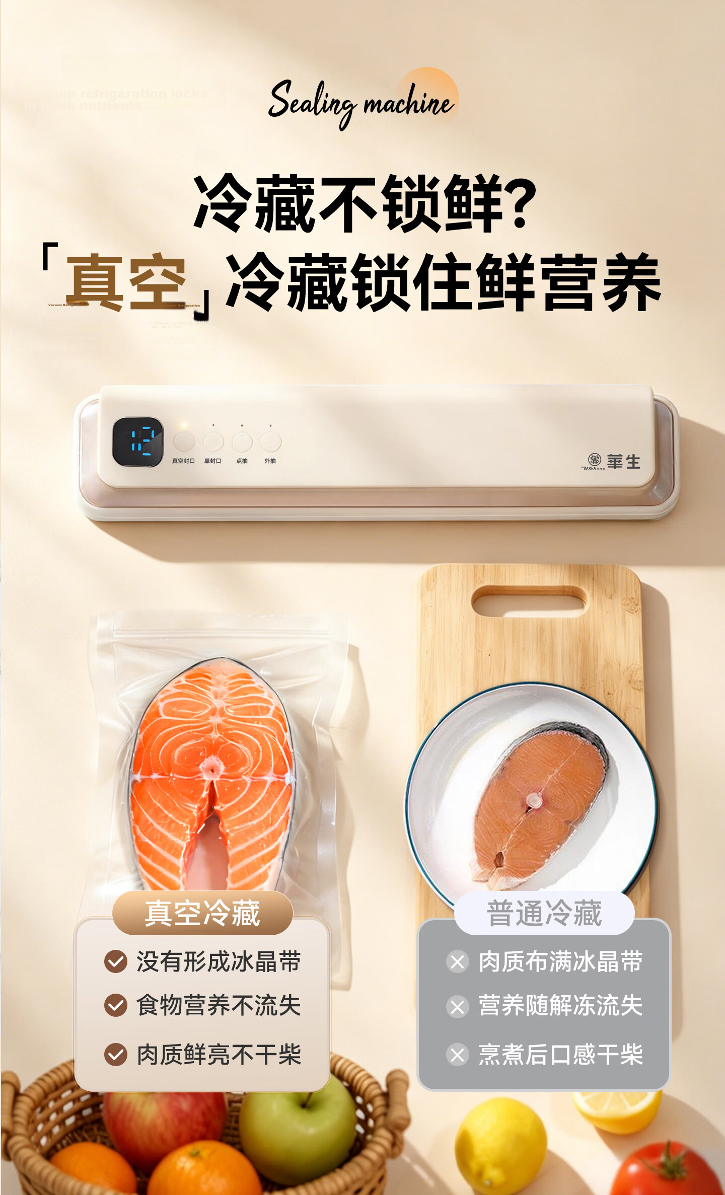 Wahson TikTok Popular Vacuum Sealer Home Small Vacuum Packaging Machine Food Sealer Fully Automatic Vacuum Machine for Dry and Wet Use Commercial Vacuum Fresh-Keeping Packing Machine 9