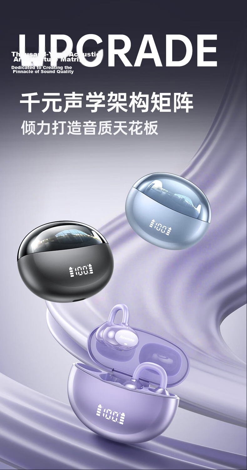 Chuanggu [2026 Latest Model I Berlin Sound] Bluetooth Wireless Clip-On Earphones Comfortable Fit Stable Non-In-Ear High-Fidelity Sound for Fitness Running Sports 6