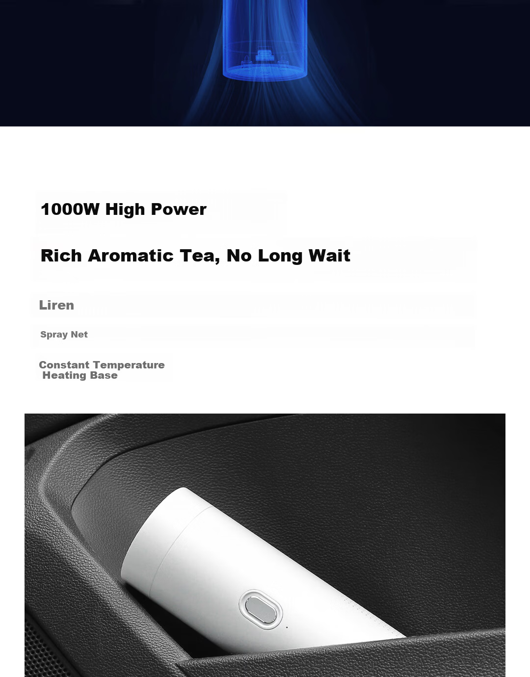 Lydsto Car Vacuum Cleaner, 20000Pa High Power, Compact Handheld Blower And Suction All-In Brushless Motor, Dual-Use for Car And Home, Desktop Portable Pet Hair Removal, Computer Dust Cleaning, Long Battery Life 10