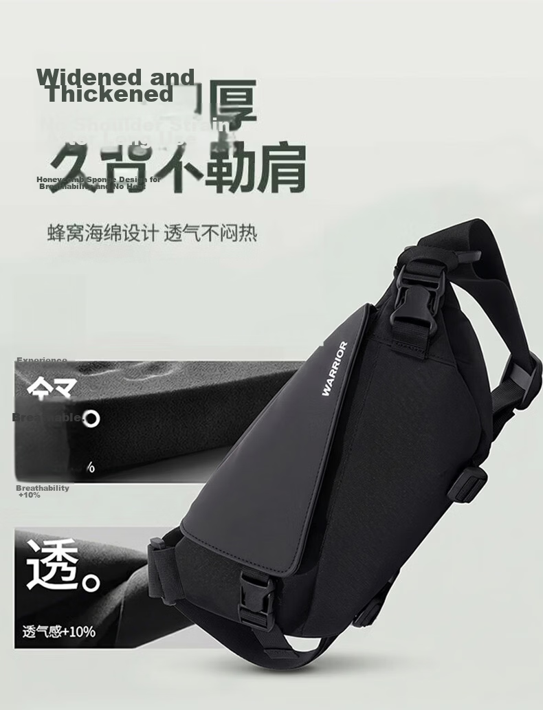 Warrior Men's Crossbody Bag Portable Functional Chest Bag Waist Bag Trendy Sports Outdoor Commuting Small Bag Large Capacity Shoulder Bag 4
