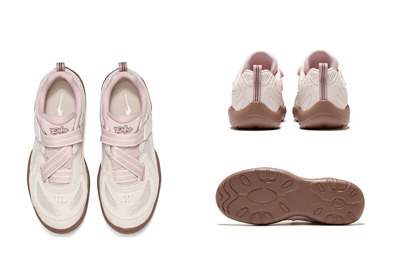 ERKE Women's Summer 2026 New Leather Mesh Breathable Casual Thin Sole Ballet Sneakers Sports Shoes | Xingmang 27