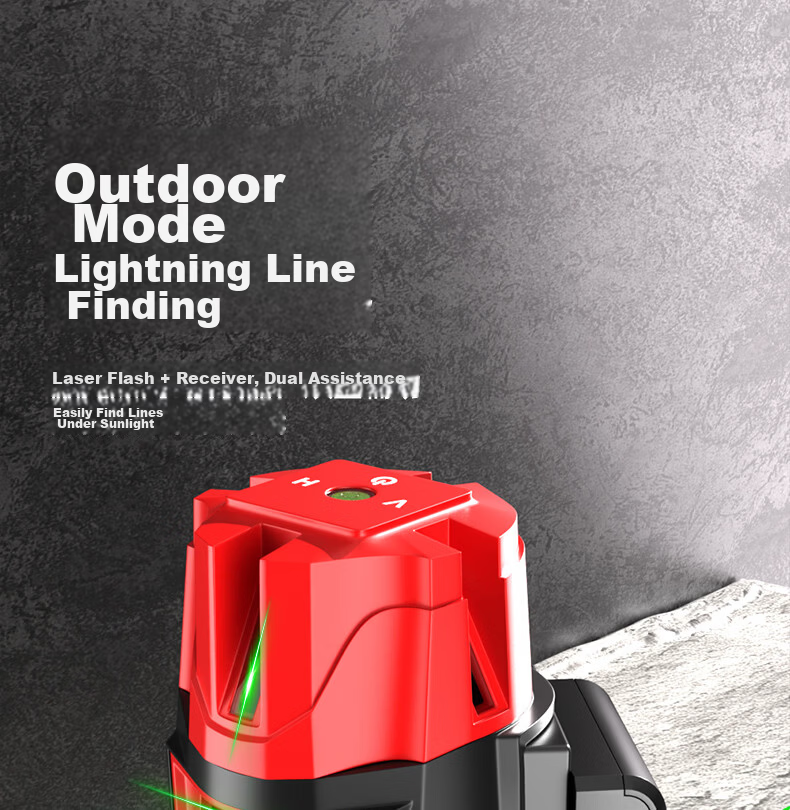 DELIXI ELECTRIC 5-Line Infrared Level High-Precision Strong Light Auto-Leveling Laser Fine Line Daytime Use 16