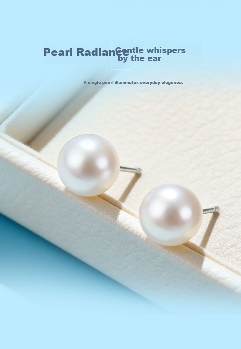 N2it Pearl-Like Silver Stud Earrings for Women, S925 Sterling Silver Needle Earring, Graduation Birthday Gift for Girlfriend Or Wife 6