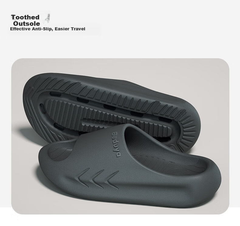 Beiduo Yang Men's Summer High-End Sports Durable Thick-Soled Non-Slip Outdoor Beach Slippers Gray Size 44-45 10