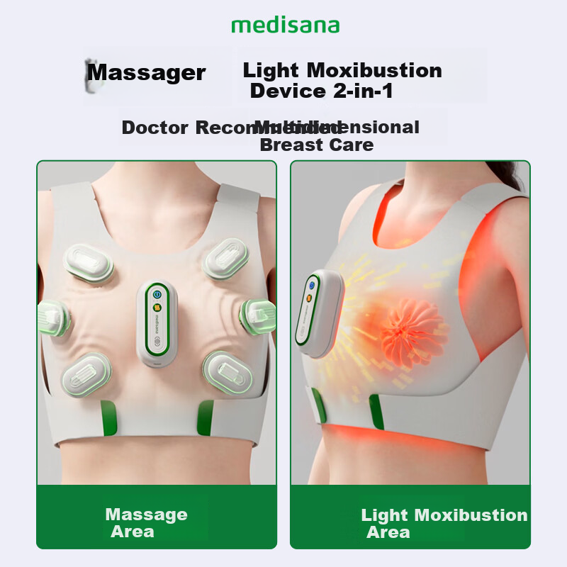 MEDISANA German Breast Massager Red Light Electric Chest Massager for Breast Nodule Relief and Pain Relief Thermal Therapy Gift for Girlfriend Birthday