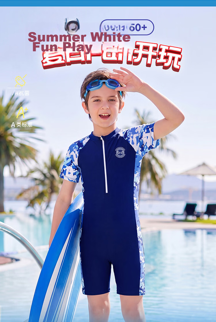Disney Kids Boys One-Piece Square-Leg Professional Training Racing Swimsuit D36640S2G Blue Spiderman Size 120 1