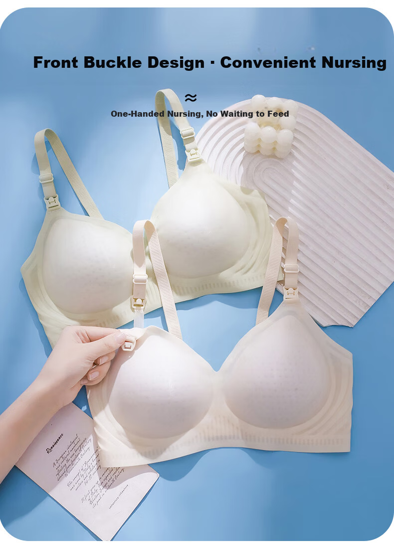 JOYNCLEON Maternity Nursing Bra Summer Thin Pregnant Women Breastfeeding Special Champagne XXL Jwx158828 6