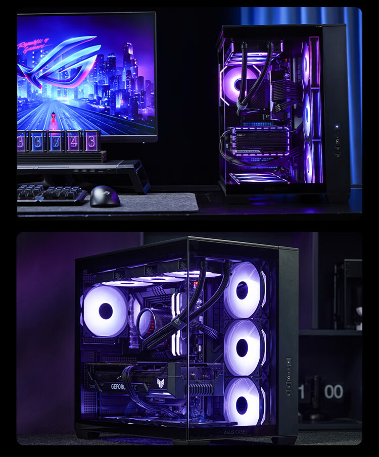 ASUS All-In Ultra 7, 265KF/Master RTX5070TI, 32GB RAM, 1TB Storage, WiFi 6, Water-Cooled Triangular Gaming PC Tower, Desktop Computer Assembly, Complete System 2