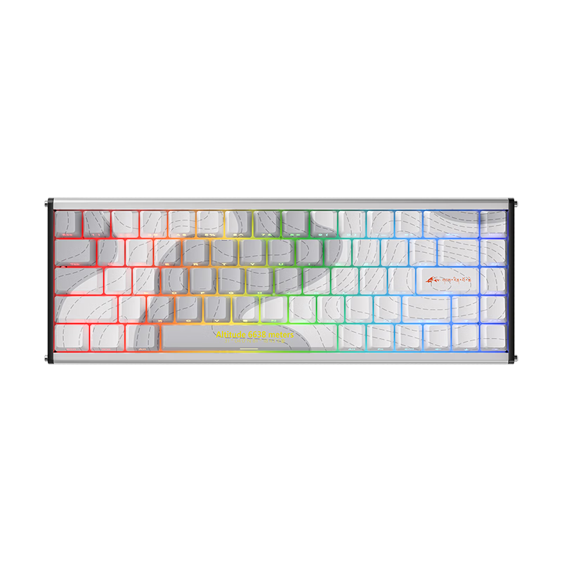 AJAZZ ALUX68 Magnetic Switch Keyboard CNC Aluminum RT0.01 8K Polling Rate 68-Key Hot-Swappable Gaming Esports Magnetic Switch Valorant Aquarius Switch Snow and Rock