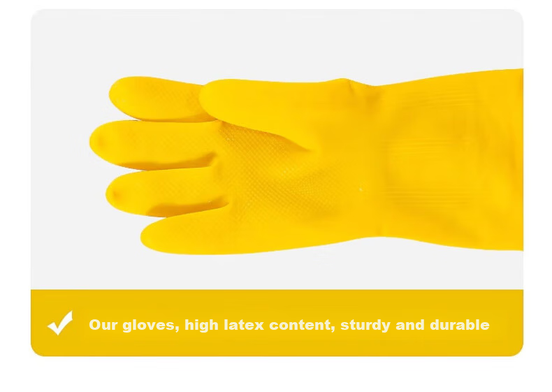 Nanyang Fleece-Lined Latex Gloves 80g Waterproof Chemical Resistant Oil Resistant Wear-Resistant Work Gloves Property Maintenance (Min Order 3 Pairs) Thickened Fleece Lining S/Small Size*1 Pair Red 6