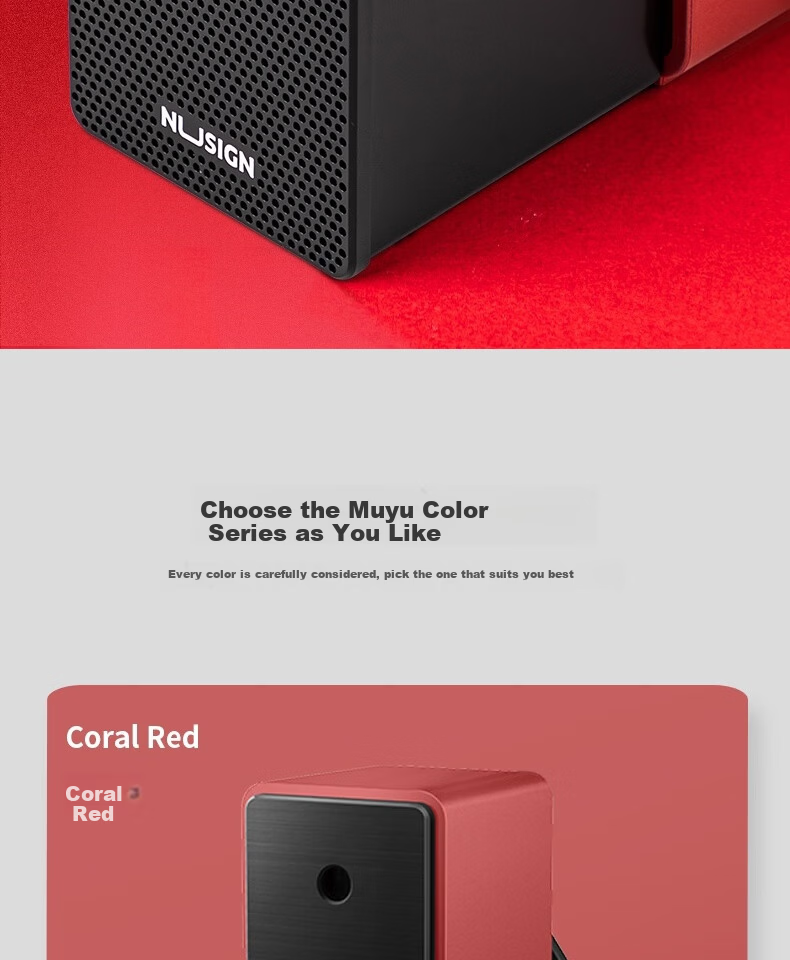 Deli NS077 New Sai Manual Pencil Sharpener Hand Crank Rotary Pencil Sharpener Automatic Pencil Feeding Office Student Use (Coral Red) Color Box 1 Pack 7