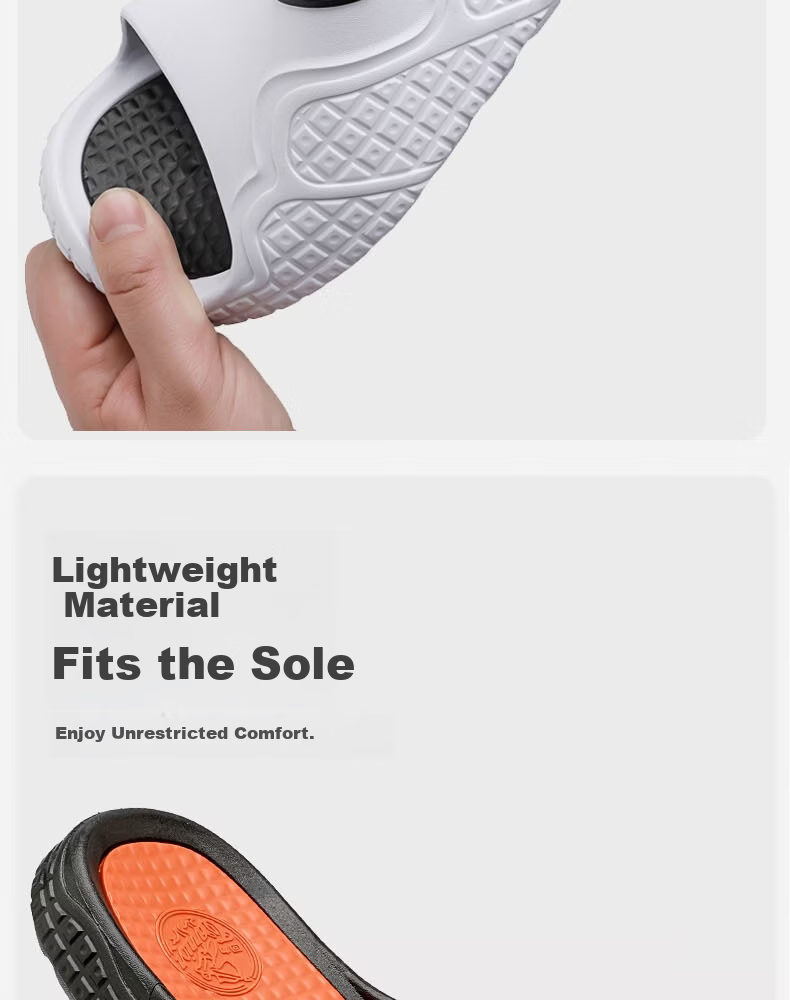 Warrior Non-Slip Men's Slippers Antibacterial Deodorizing Indoor Outdoor Shower Sandals HL3C56 Black Orange Size 42-43 9