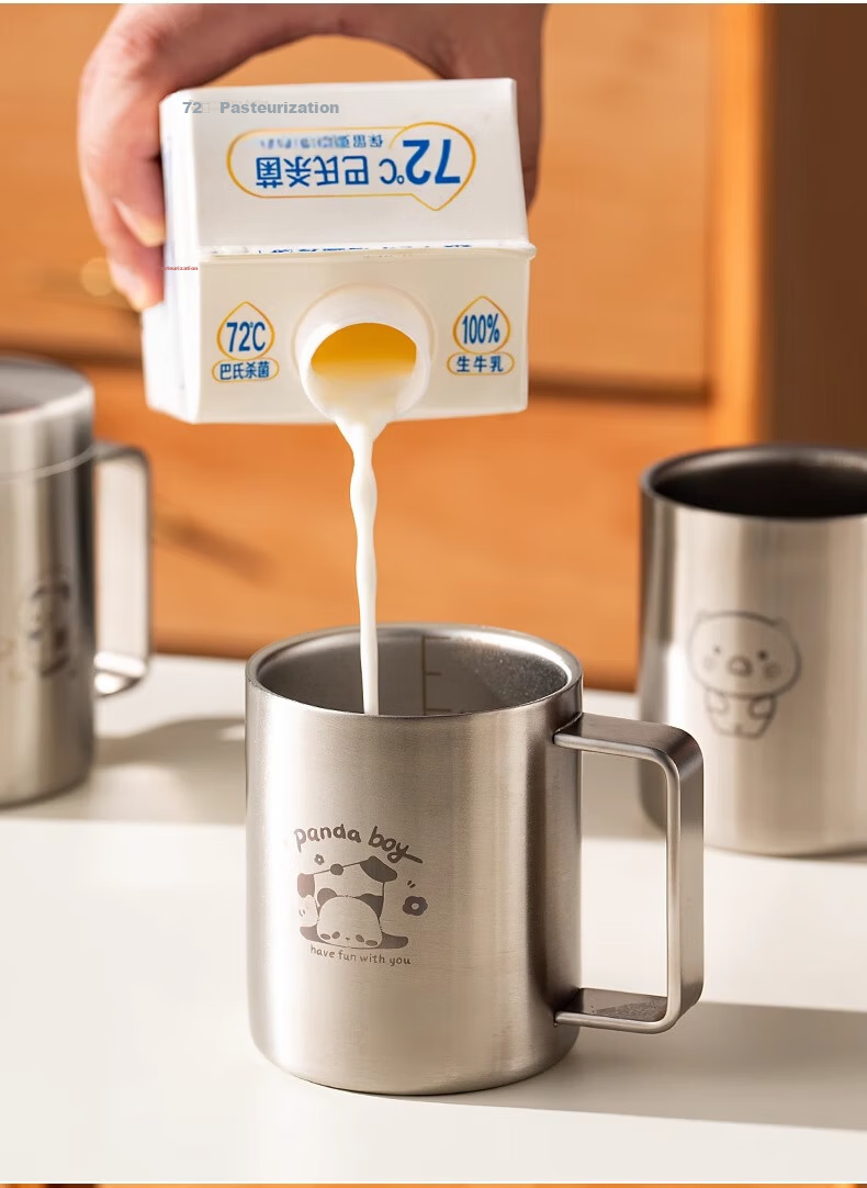 Onlycook 316 Stainless Steel Water Cup Children's Baby Sippy Cup Milk Cup Breakfast Cup Dishwasher Safe 12