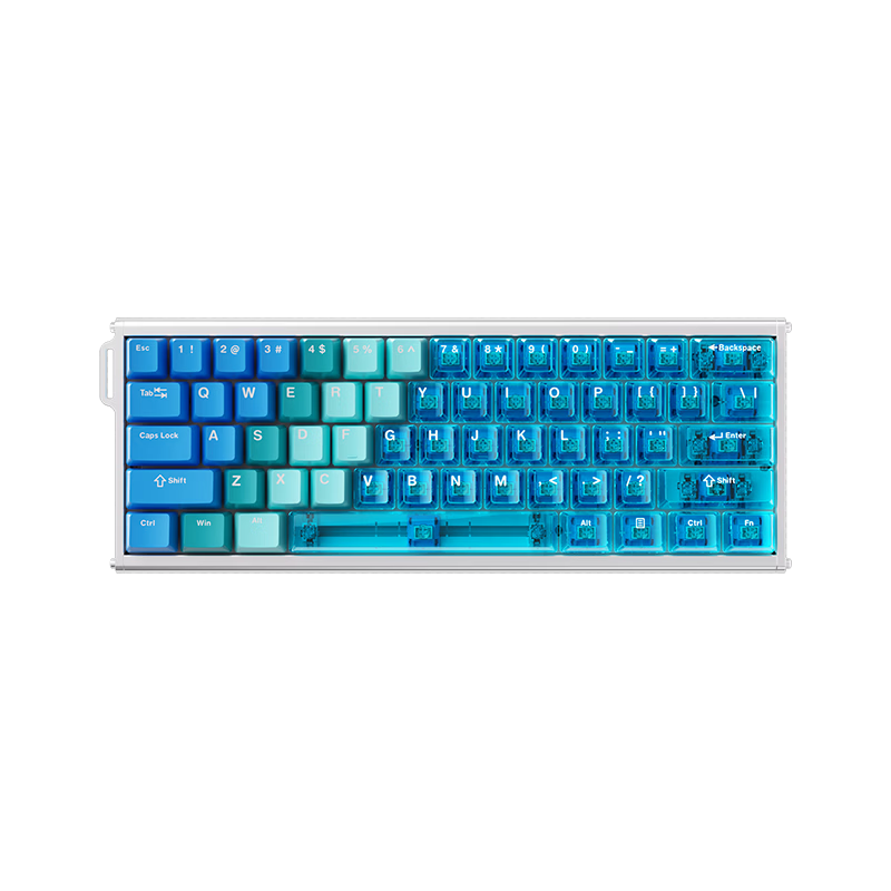AJAZZ ALUX60 Magnetic Switch Keyboard CNC Aluminum RT0.01 8K Polling Rate 60-Key Hot-Swappable Gaming Esports Magnetic Switch Valorant Aquarius Switch Glacier Blue