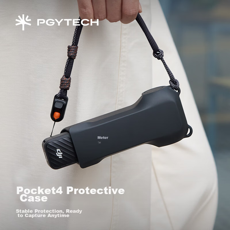 PGYTECH DJI Pocket 4 Protective Case with Filter Storage Bag Screen Dandelion Pocket 3 Protective Case Shockproof Scratch-resistant Portable Storage Accessories Protective Cover Classic Black