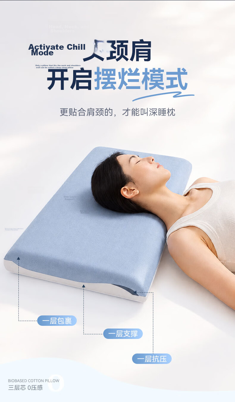 Zhiguozhe Hotel Edition Deep Sleep Pillow Pro 3.0 Memory Foam Neck Support Pillow for Deep Sleep Side Sleep Slow Rebound 3