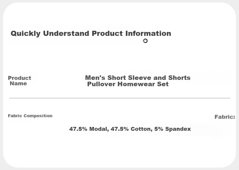 Grace Men's Modal Short Sleeve and Shorts Summer Pullover Loungewear Set High Elasticity Cool Comfortable Loose Fit Suitable for Outdoor Wear 8