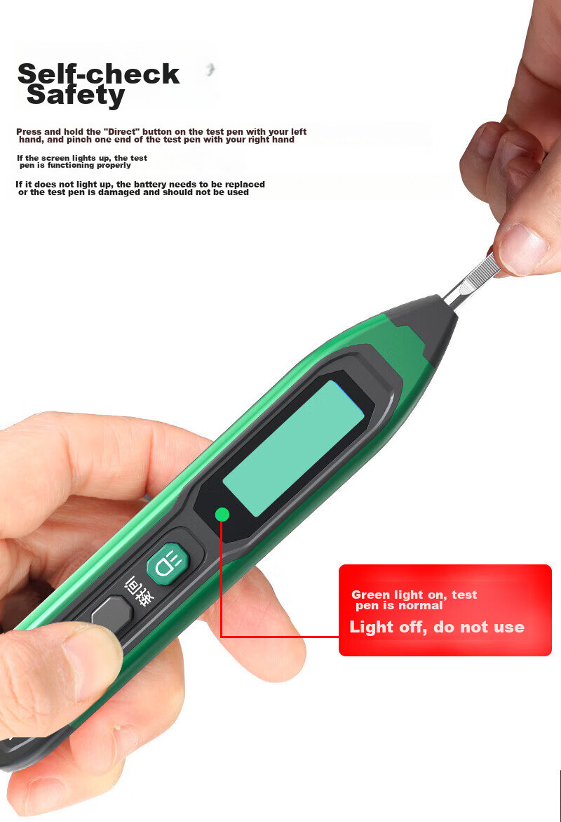 LAOA LA514101 Non-Contact Voltage Tester Pen Inductive Electric Test Pen for Live and Neutral Wire Breakpoint Detection 10