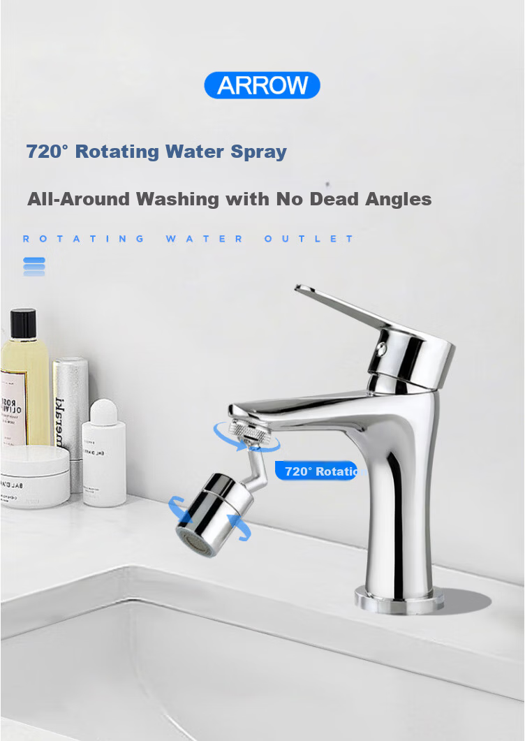 ARROW Copper Faucet Aerator for Basin and Kitchen Sink, Splash-Proof, 360-Degree Rotatable Water Outlet AE5978-W 3