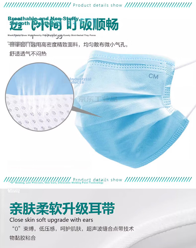 CM Disposable Mask 9527 Independent Packaging Three-Layer Protection with Meltblown Fabric Comfortable Earloop F-Y1-A Type 50pcs/Box 5