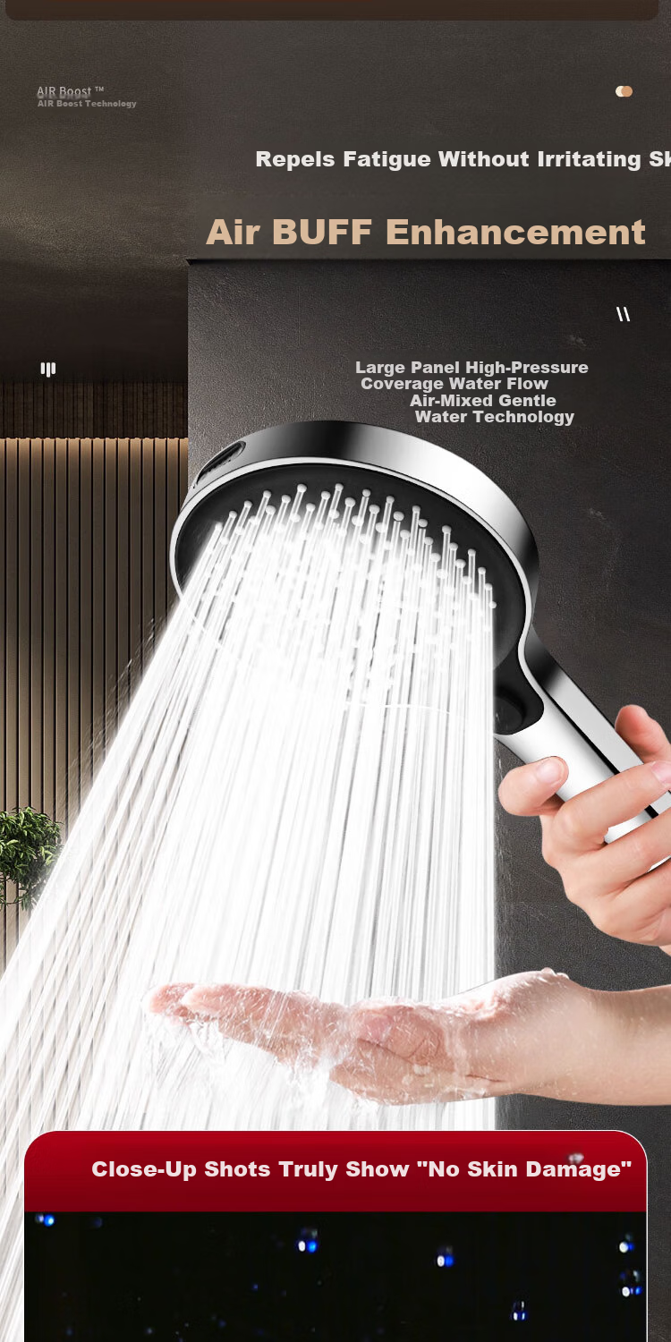 Del 28-Year Brand High-Pressure Shower Head Bathroom Rainfall Shower Set 7